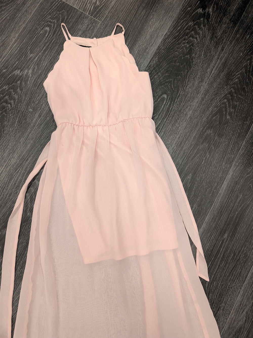 Girls' Pink Chiffon High-Low Dress - (Brand)